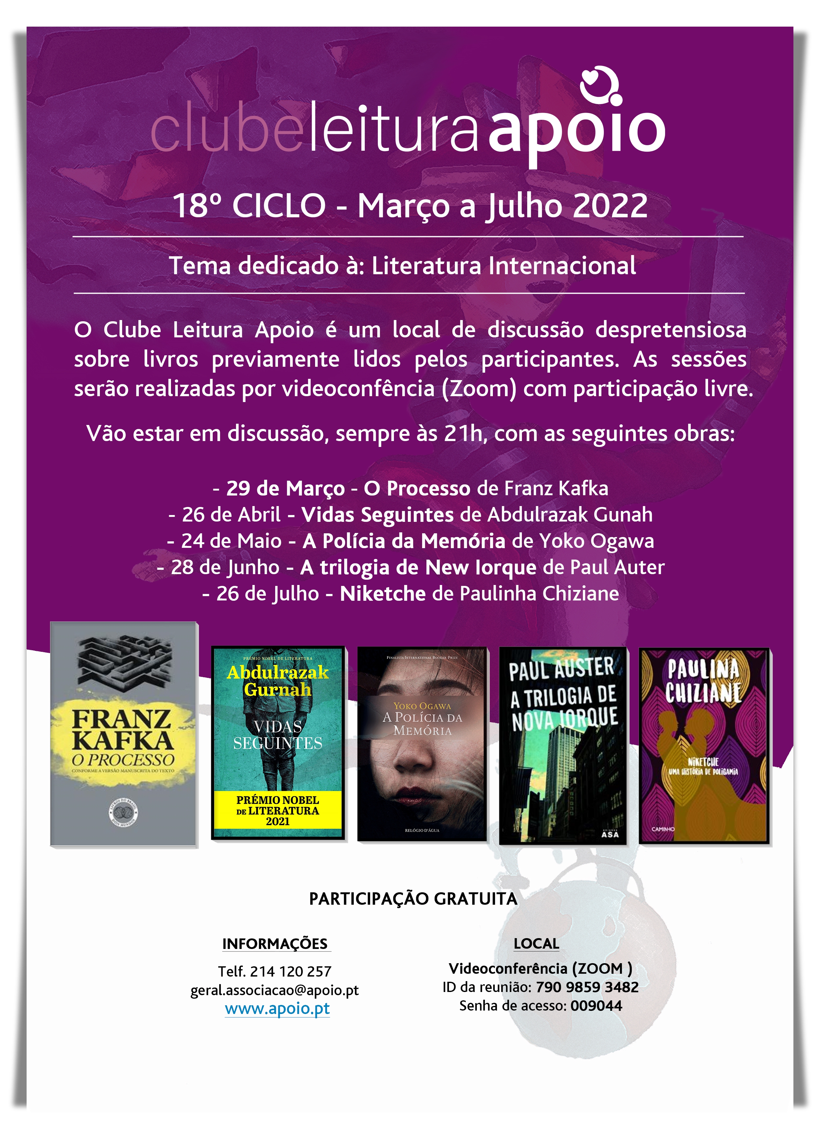 CLUBE DE LEITURA - MARÇO A JULHO 2022